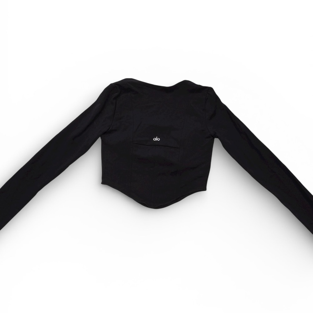 ALO Yoga Black Long Sleeve Crop Top | Medium - Picture 2 of 4